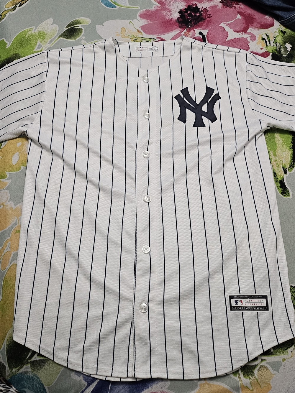 Genuine Merchandise White Pinstripe New York Baseball Jersey